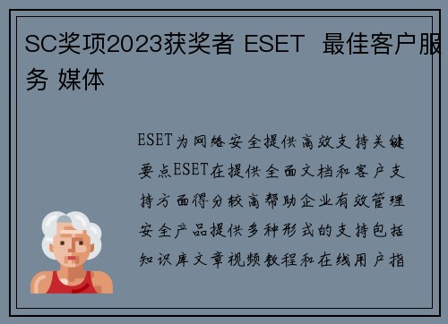 SC奖项2023获奖者 ESET  最佳客户服务 媒体